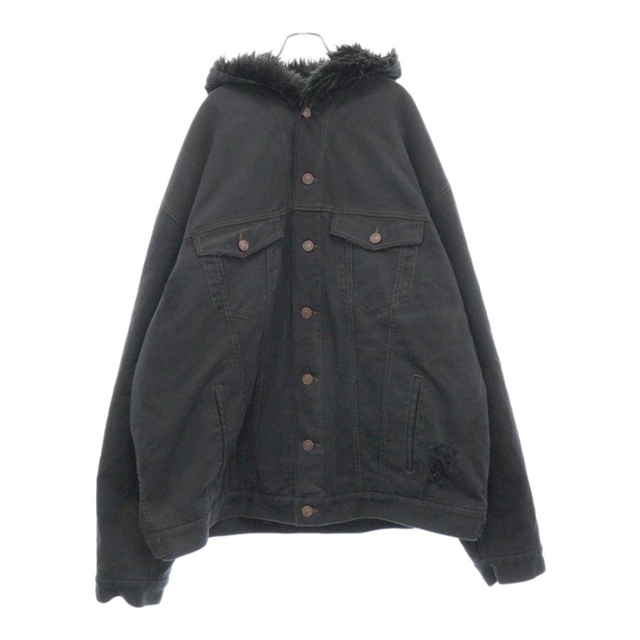 BALENCIAGA バレンシアガ ファーライナー フーデッドデニム