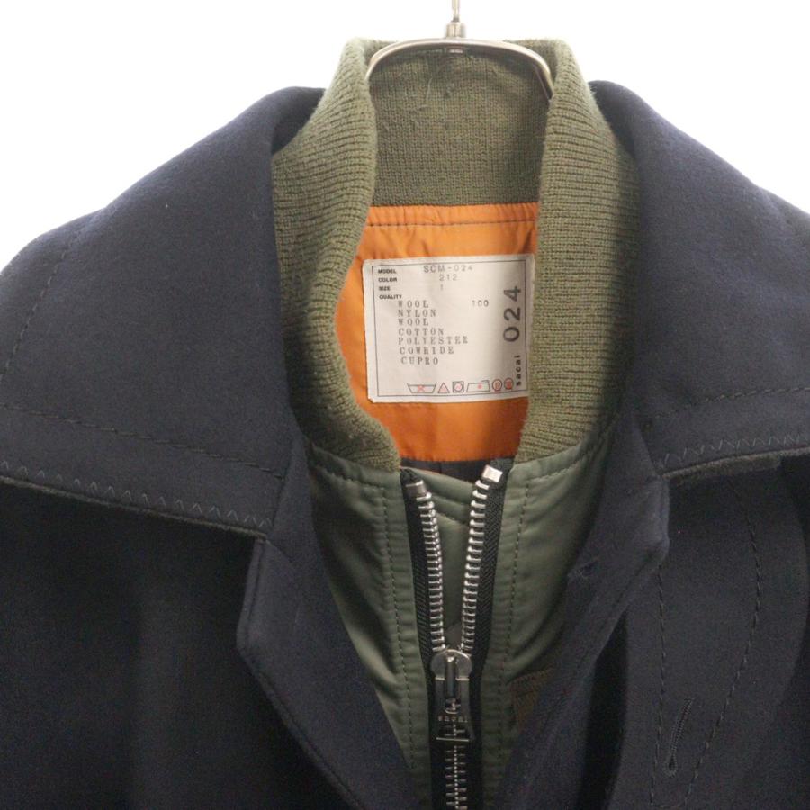 sacai Sacai サカイ 20AW MA-1 ドッキング ウール ロング コート sacai Sacai サカイ 20AW MA-1 ドッキング ウール ロング コート