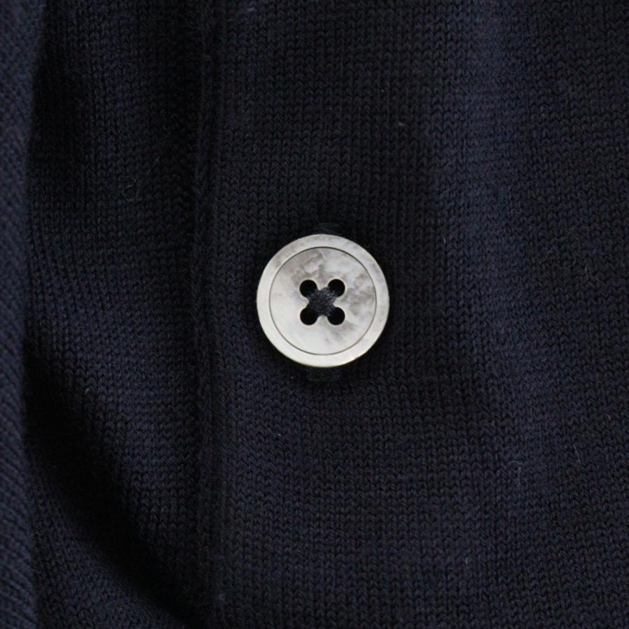 HERMES エルメス ハイゲージ ニットポロシャツ 長袖 ネイビー HERMES エルメス ハイゲージ ニットポロシャツ 長袖 ネイビー