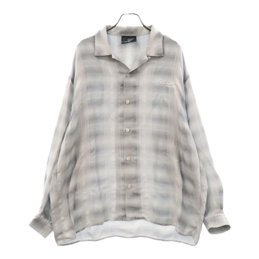 hyakki / Moire Check Shirts/長袖シャツ/M/ポリエステル/グレー/チェック/オンブレ// hyakki ヒャッキ Moire Check Shirt モアレチェックシャツ グレー
