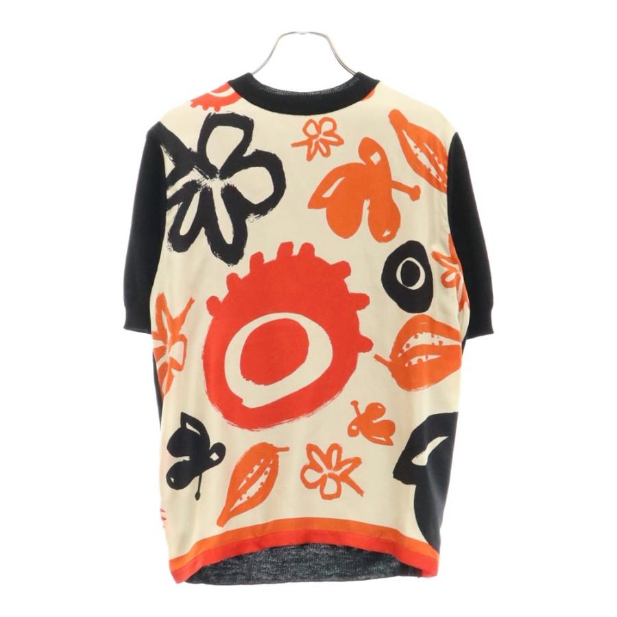 MARNI マルニ 20SS COMBO KNIT TOP アートデザイン 切替 ウール 半袖 