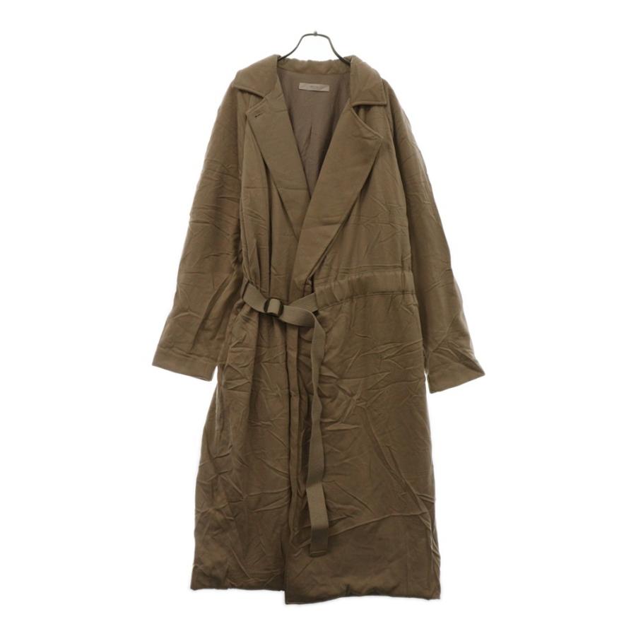 seya. セヤ 17AW ベルテッド シルク 中綿 ロングコート ベージュ 