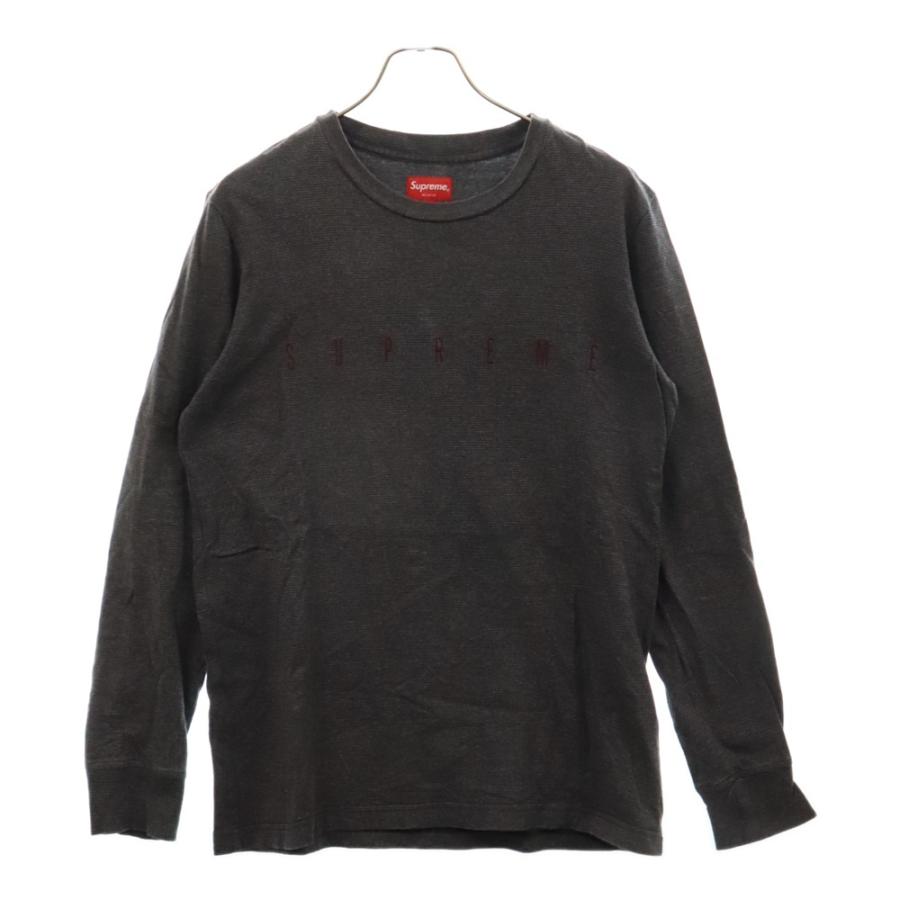 Supreme SUPREME シュプリーム フロントロゴ刺繍 ボーダー 長袖Tシャツ 