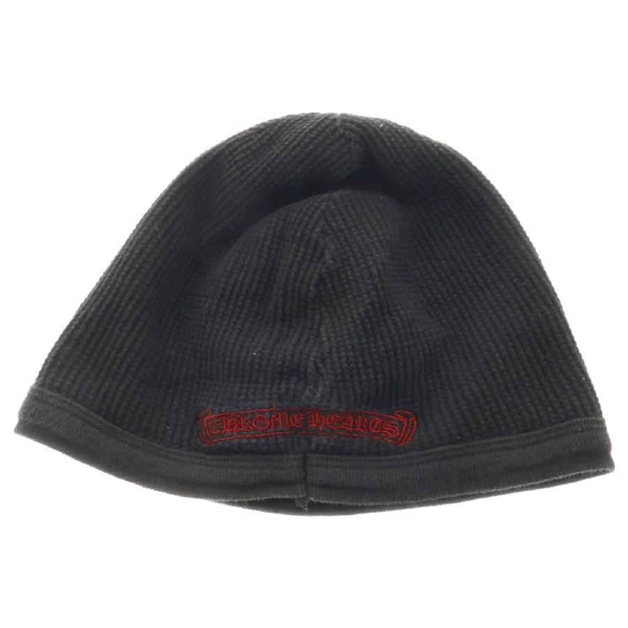 クロムハーツ ビーニーキャップ CHクロス 刺繍ロゴ 黒 サーマル CHROME HEARTS（クロムハーツ） THERMAL BEANIE サーマルビーニー