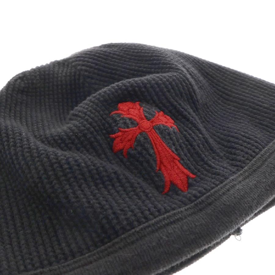 クロムハーツクロス刺繍 サーマル ニットキャップ ビーニー ニット帽 訳あり。 CHROME HEARTS（クロムハーツ） THERMAL BEANIE サーマルビーニー