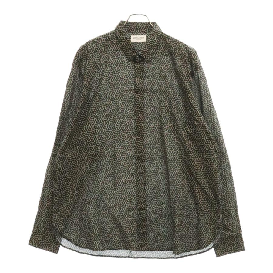 サンローランパリ 564172 Y242V ハート総柄比翼ボタン長袖シャツ メンズ 39 SAINT LAURENT PARIS サンローランパリ ハート柄 長袖ボタンダウン