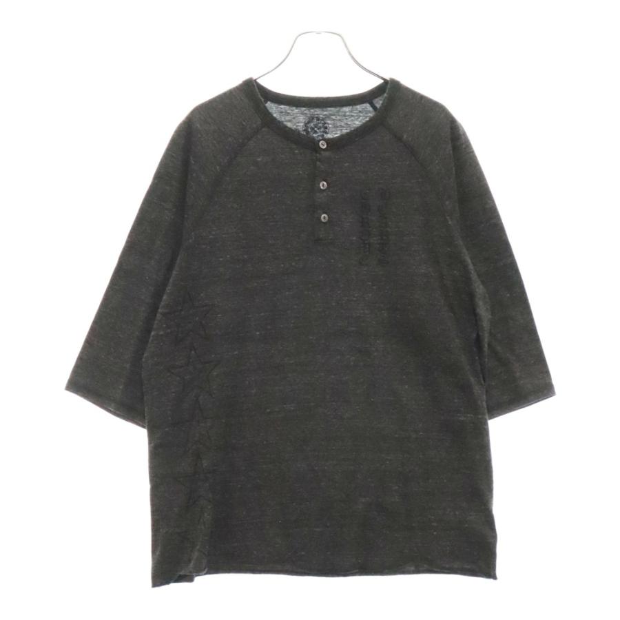 CHROME HEARTS（クロムハーツ） ロゴ プリント ヘンリーネック 七分袖