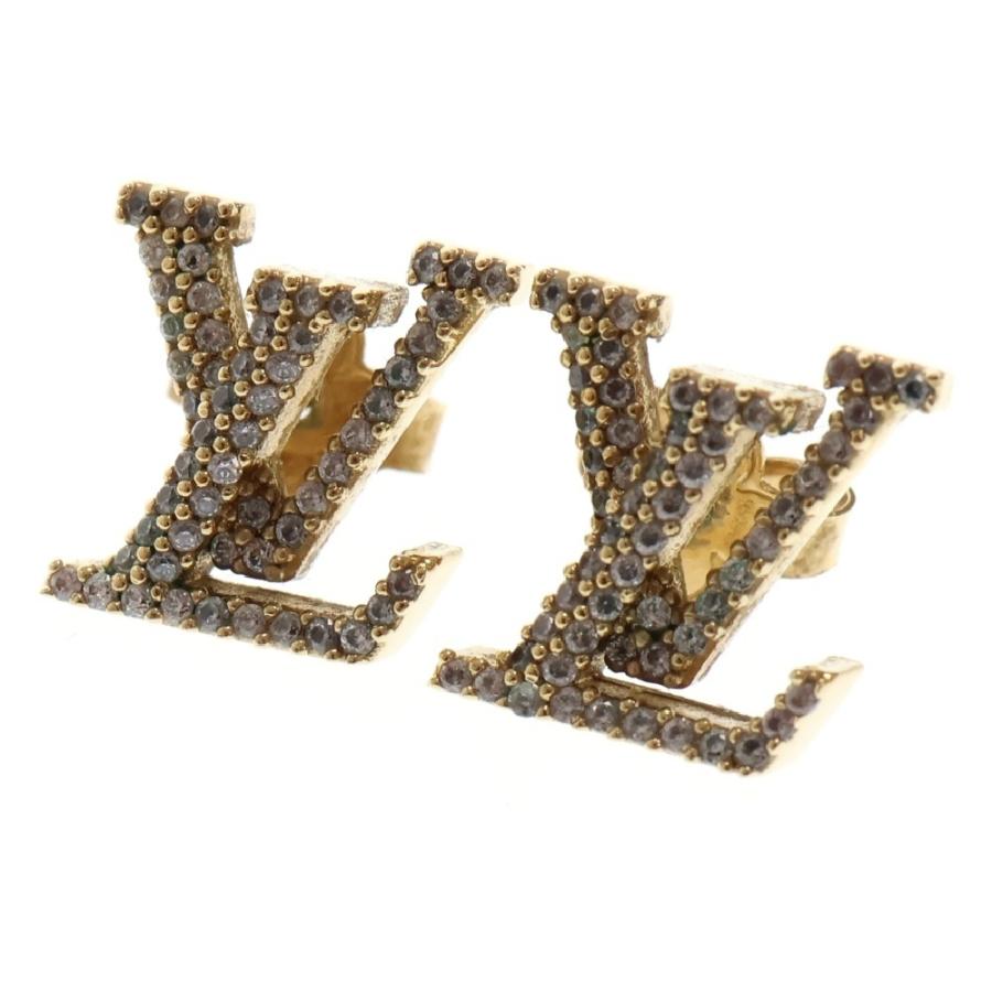 LOUIS VUITTON ルイヴィトン LVアイコニック ストラス ロゴピアス 両耳 