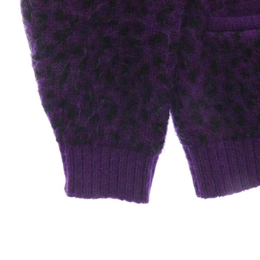 2024FW ワコマリア　モヘアカーディガン　レオパード　パープル　サイズL WACKO MARIA (ワコマリア) LEOPARD MOHAIR CARDIGAN(TYPE-2