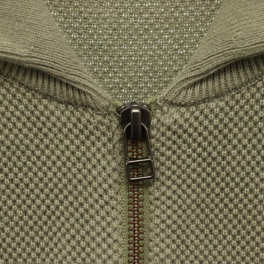 crepuscule（クレプスキュール） MOSS STITCH HALF ZIP POLO モス
