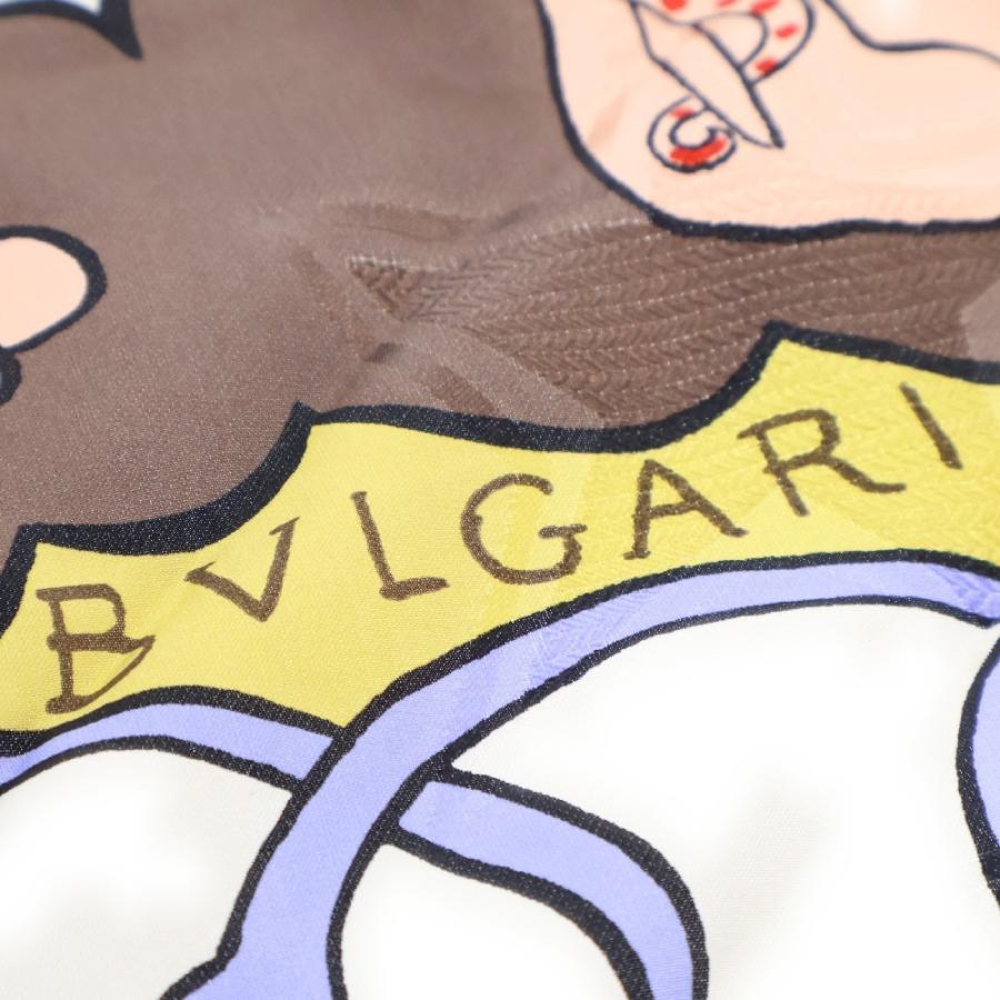 BVLGARI（ブルガリ） キャットモチーフ イタリア製 シルクスカーフ