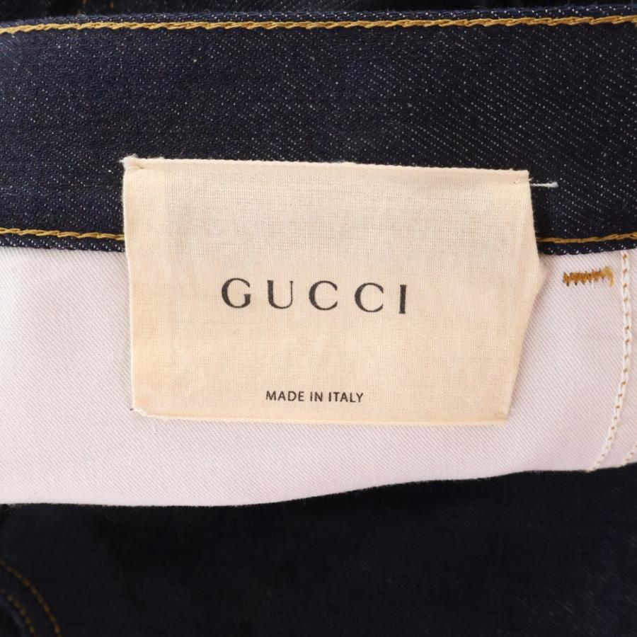 グッチー GUCCI グッチ タイガー刺繍 ワッペン レザーパッチ テーパード