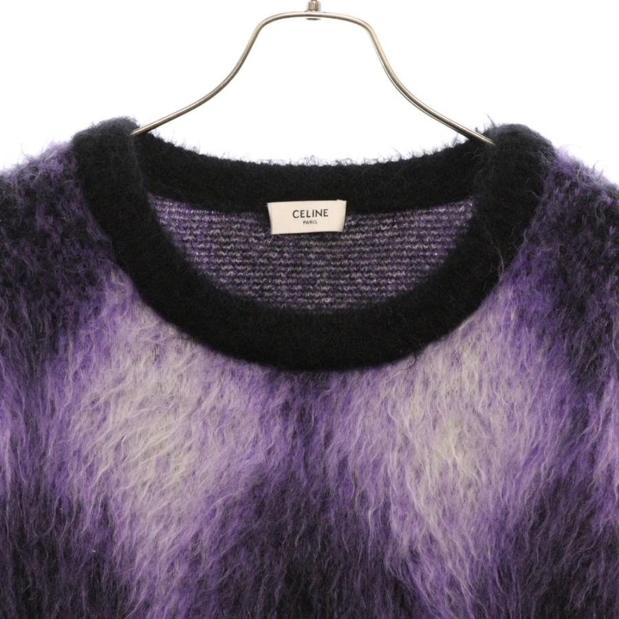 セリーヌ クロップド ボクシー セーター イン ブラッシュド モヘヤ L