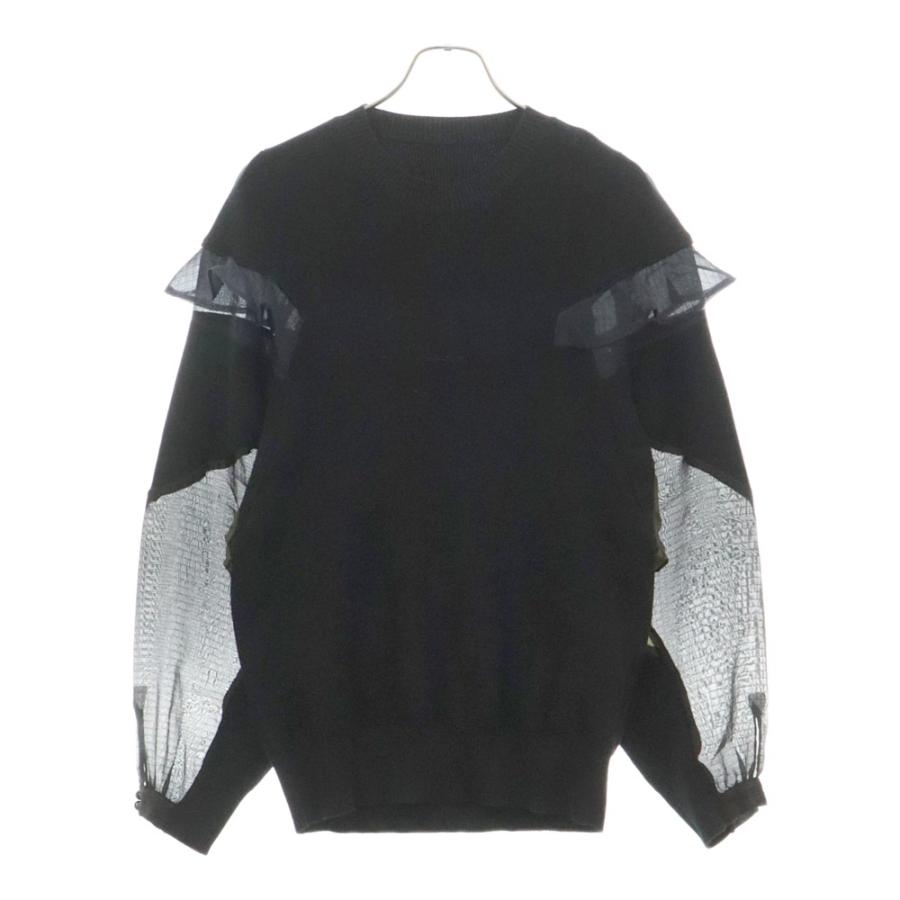 sacai（サカイ） 素材切替 フリルデザイン アームシースルーコットン