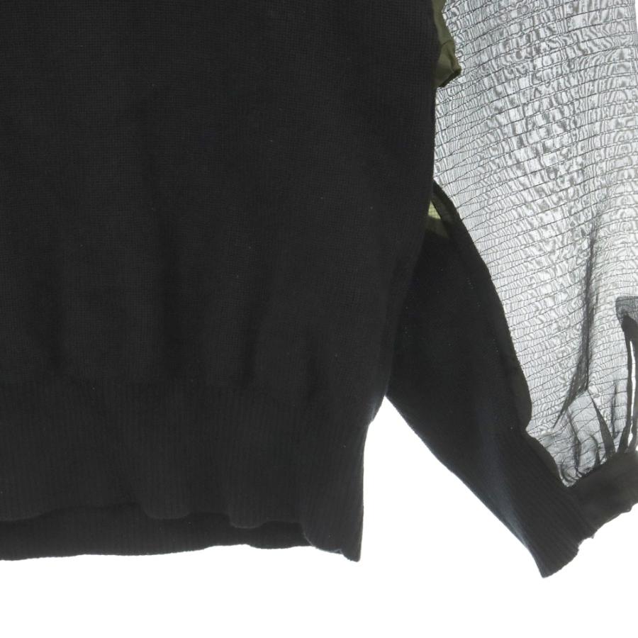 sacai（サカイ） 素材切替 フリルデザイン アームシースルーコットン