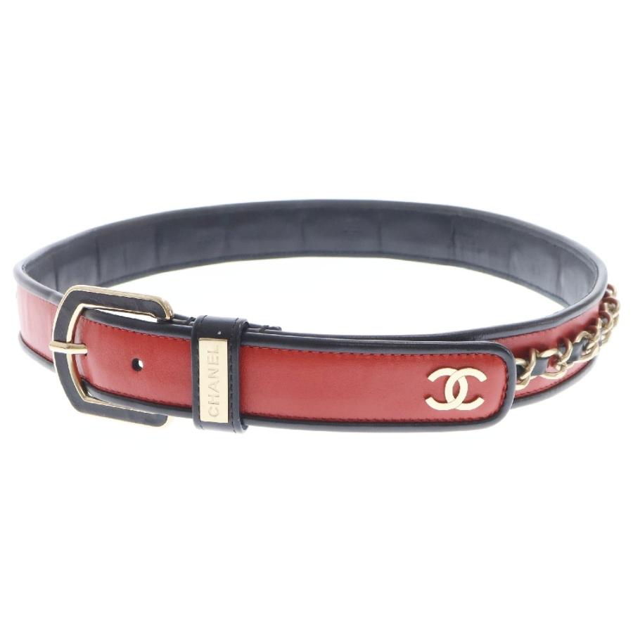 CHANEL（シャネル） チェーンドッキング ミニココマーク レザーベルト 
