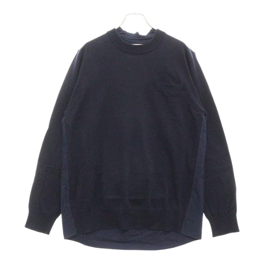 美品）サカイ カットソー 綿100% 白 長袖シャツ ニット 切り替え