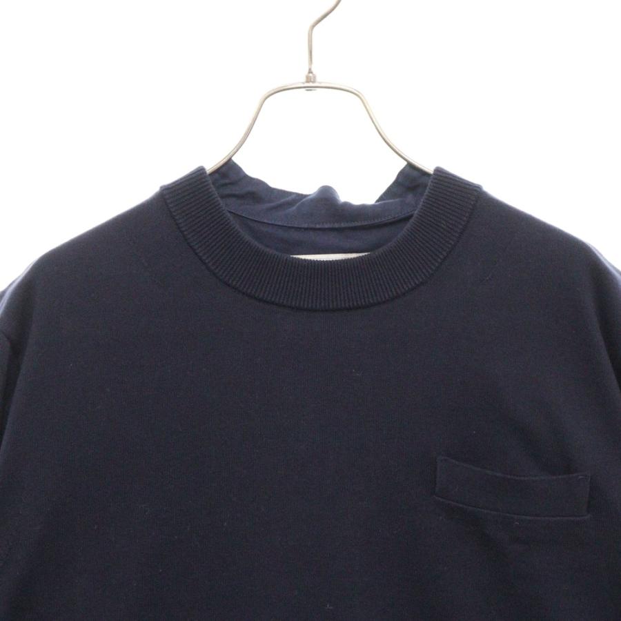 sacai（サカイ） コットン クルーネック ニット切り替え 長袖 シャツ 