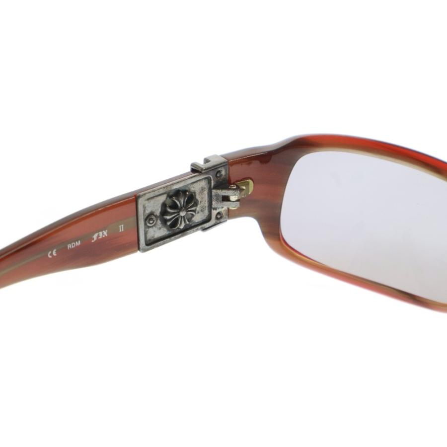 CHROME HEARTS クロムハーツ FIX II CHプラステンプル サングラス メガネ 眼鏡 レッド/ブラウン レディース CHROME HEARTS（クロムハーツ） FIX II CHプラステンプル サングラス