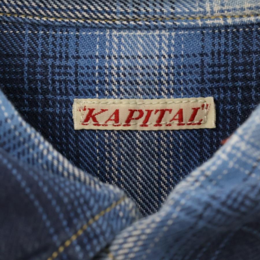 KAPITAL（キャピタル） チェック総柄 コンチョボタン スナップボタン