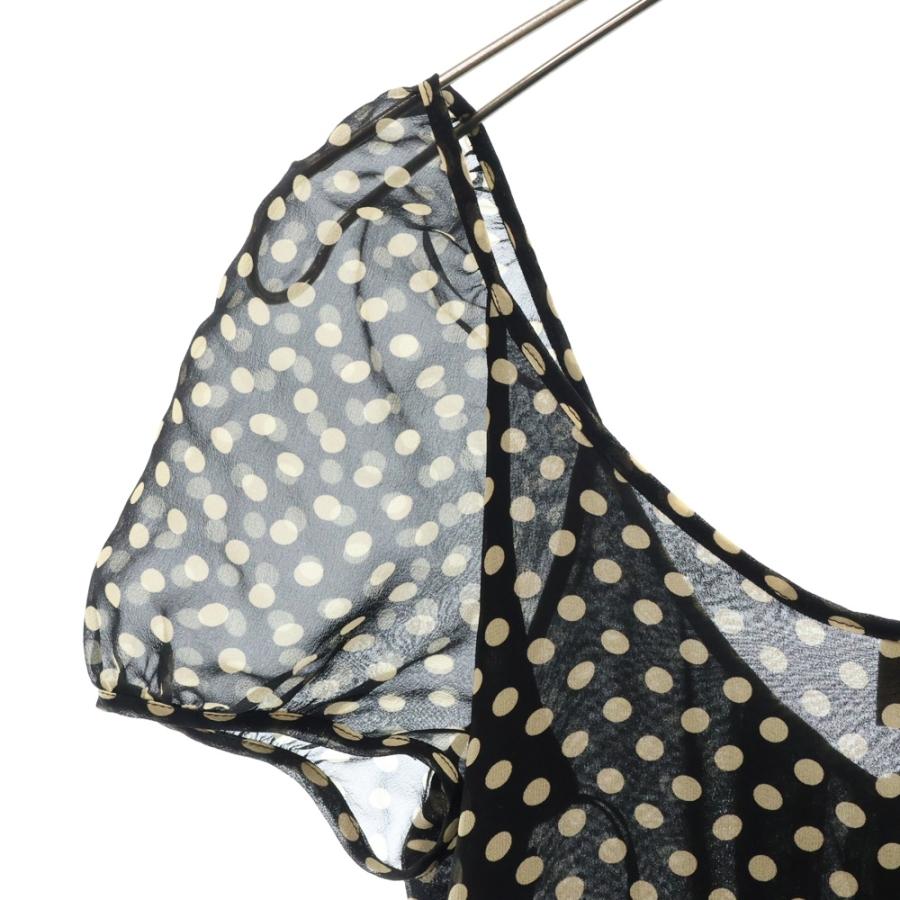 CELINE ドット柄 トリオンフボタン シルク シアー ミニワンピース CELINE ドット柄 トリオンフボタン シルク シアー ミニワンピース