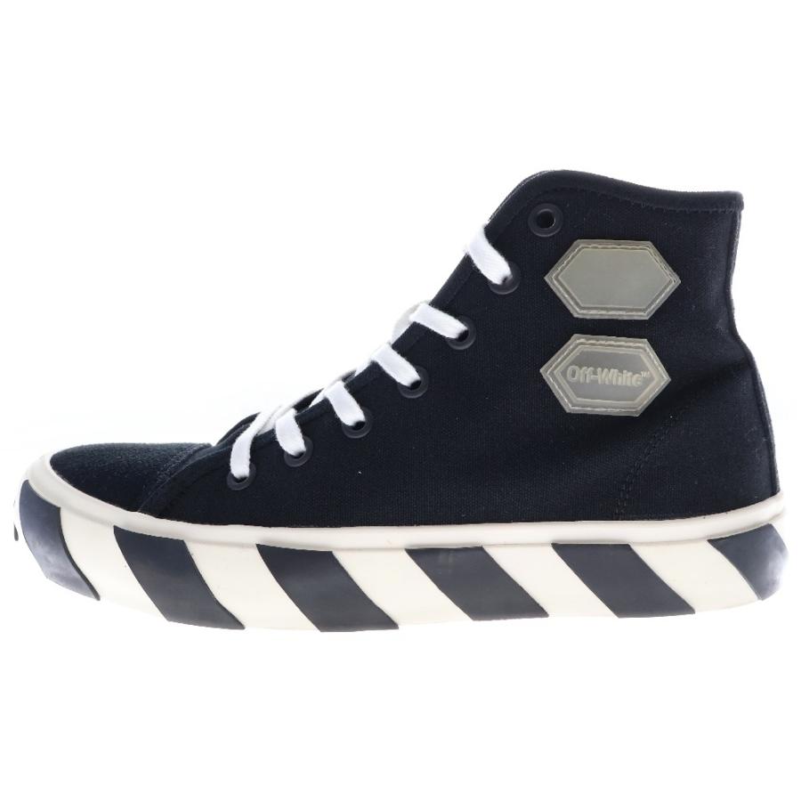 OFF-WHITE オフホワイト VULCANISED STRIPED HI TOP キャンバス