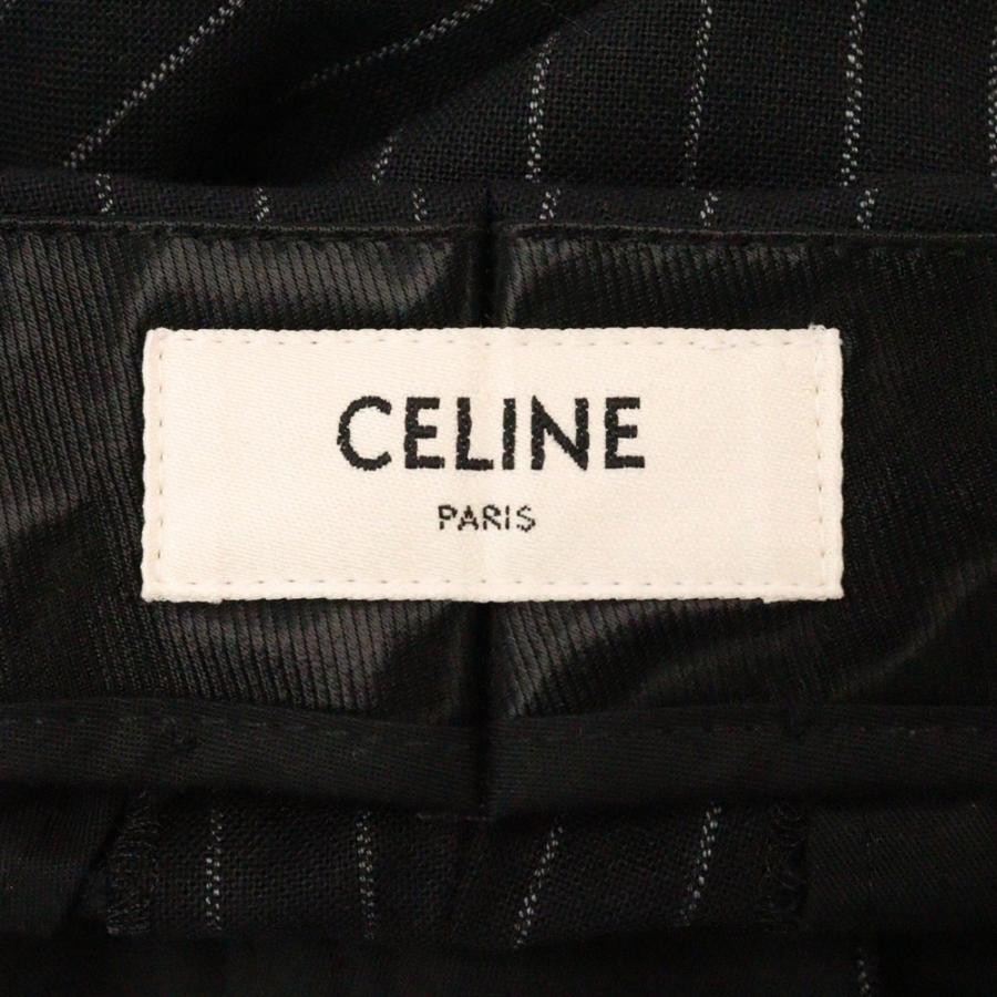 CELINE（セリーヌ） 21SS ワイドストライプスケーターパンツ ブラック