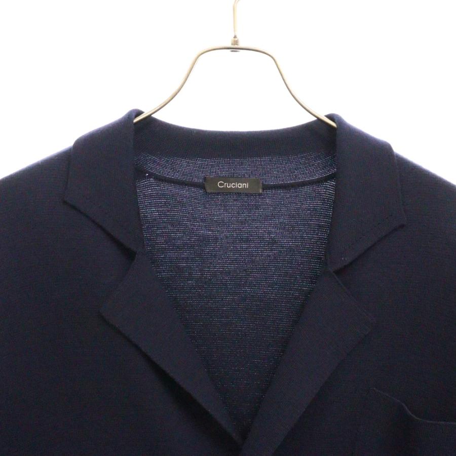cruciani ネイビー ダブル ニット ジャケット CRUCIANI（クルチアーニ） イタリア製 ウールニット ダブルブレスト