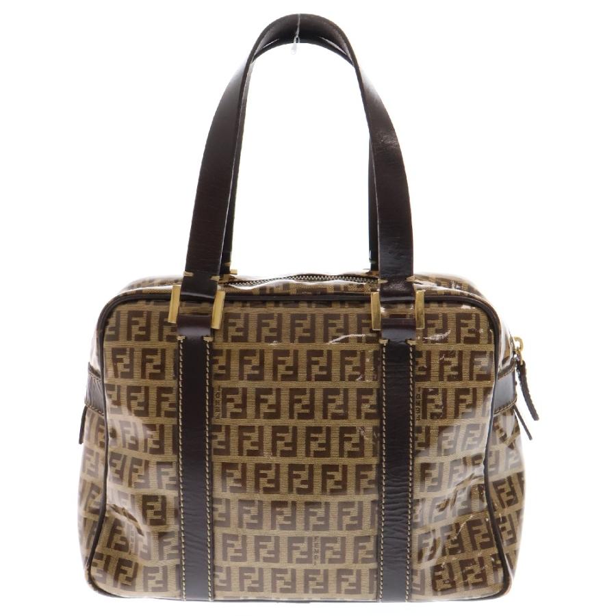 FENDI フェンディ ズッキーノ ズッカ総柄 エナメル ハンドバッグ