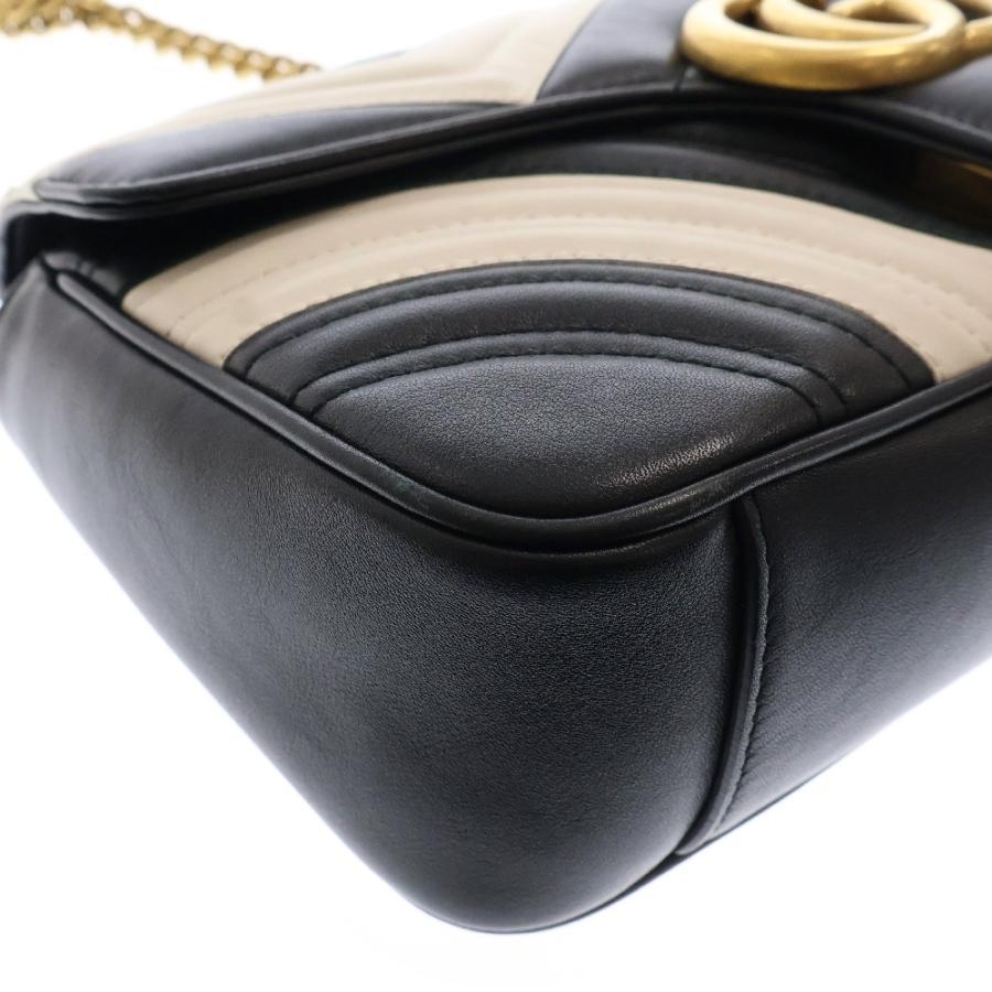 グッチ 美品 443497 GGマーモント バイカラー チェーン GUCCI（グッチ） GGマーモット バイカラー キルティング チェーン