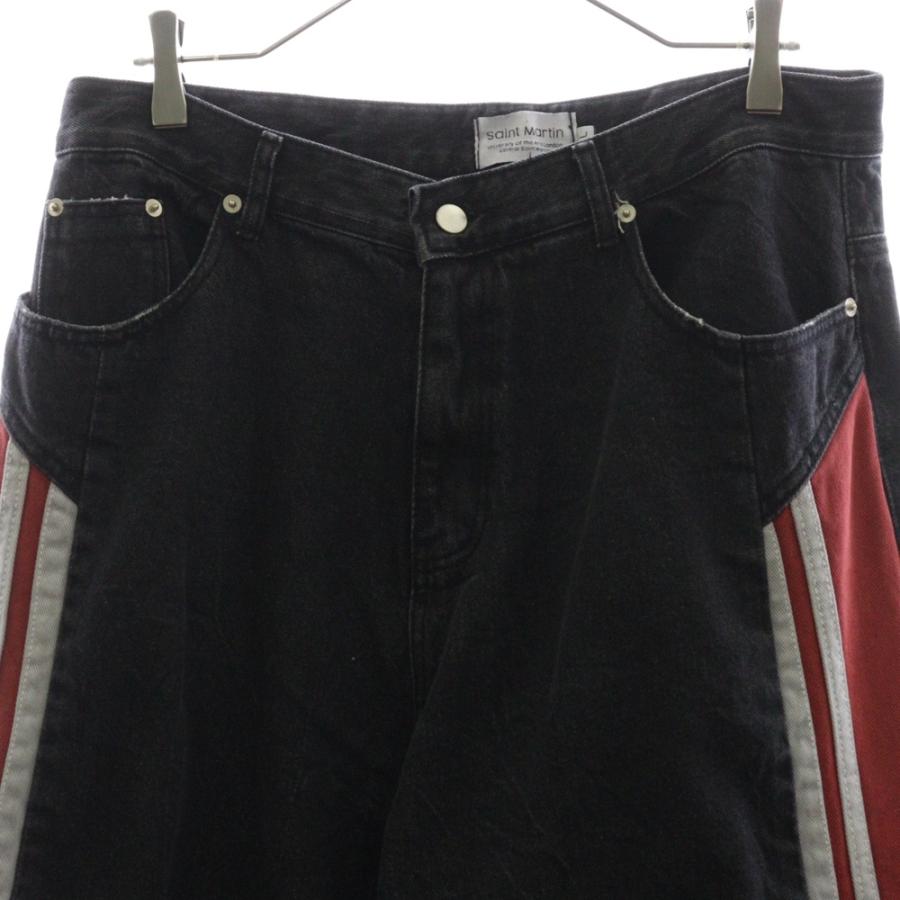 Saint Martin サイドライン　ワイドデニム　S ジーンズ 中古・古着通販】Saint martin (セント・マーチン) サイドライン