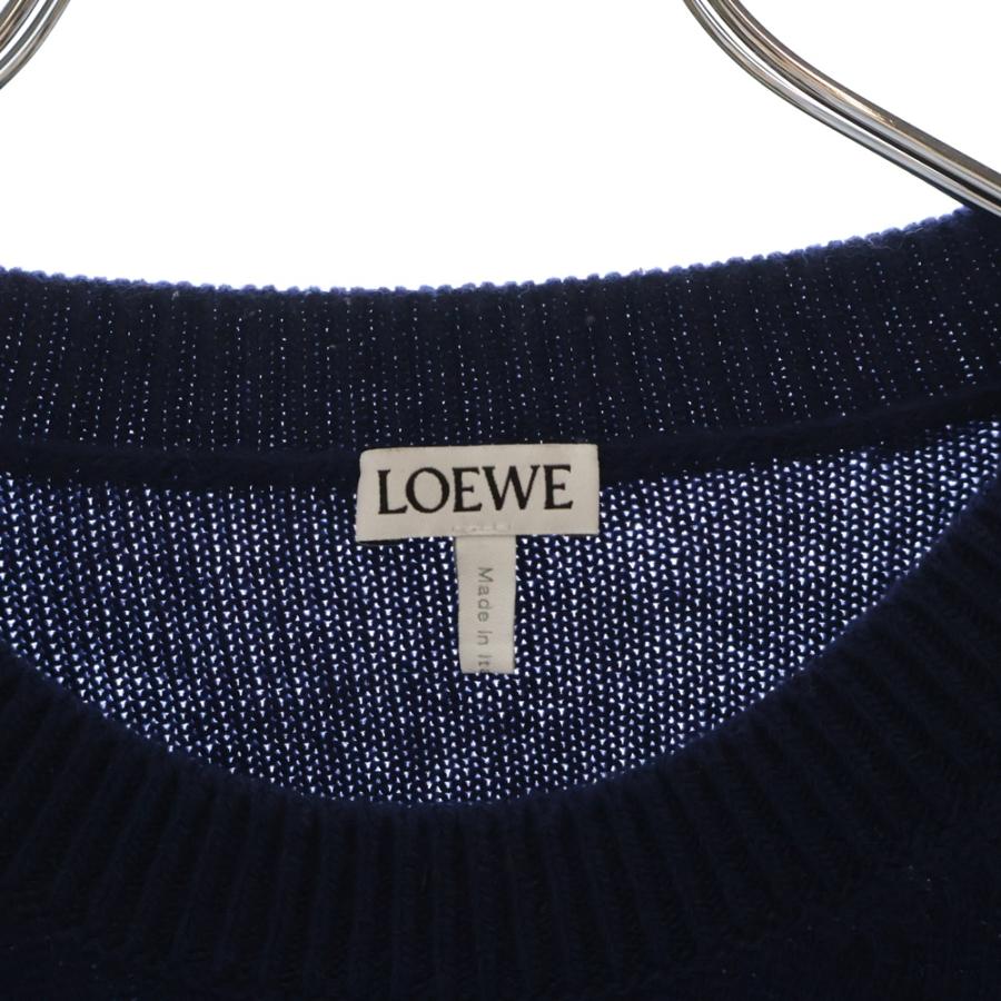 LOEWE（ロエベ） アナグラム刺繍 ウール クルーネックニットセーター