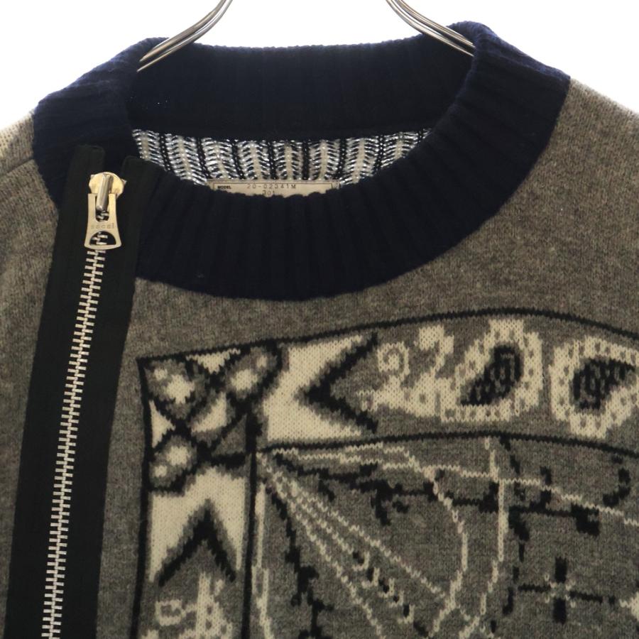 【美品】sacai ジップアップセーター sacai（サカイ） 20AW ×Dr.Woo ドクターウー ライダース ジップアップ