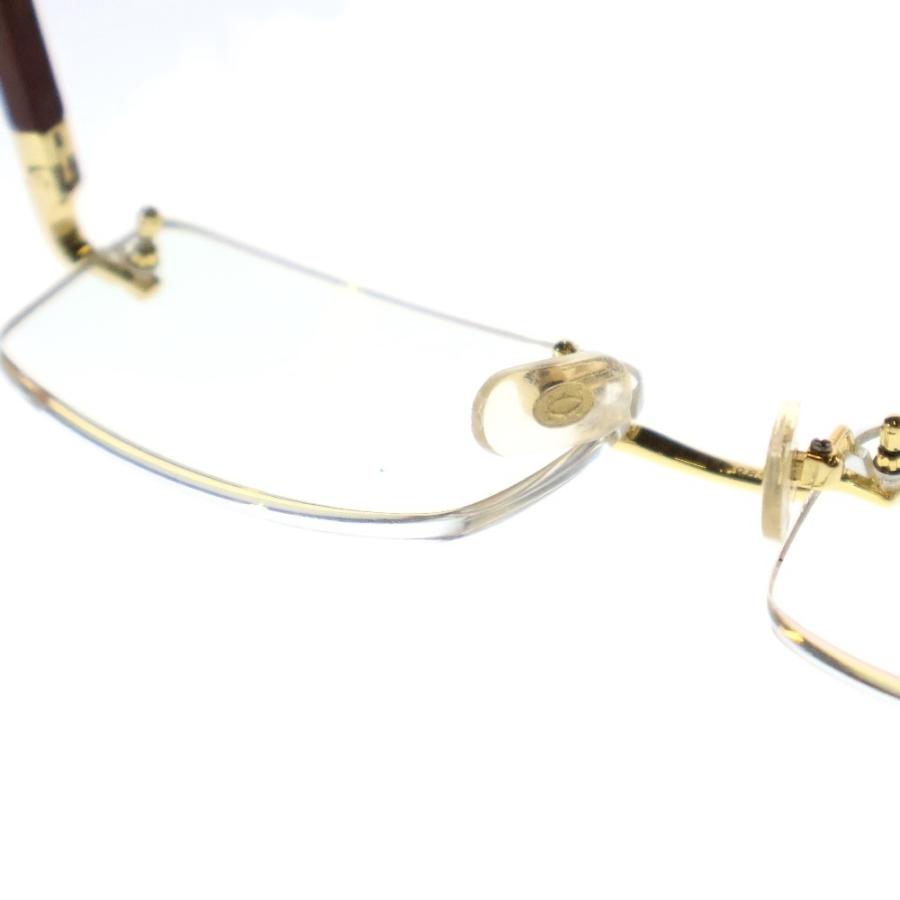 Cartier（カルティエ） レクタングル リムレス ウッドテンプル メガネ