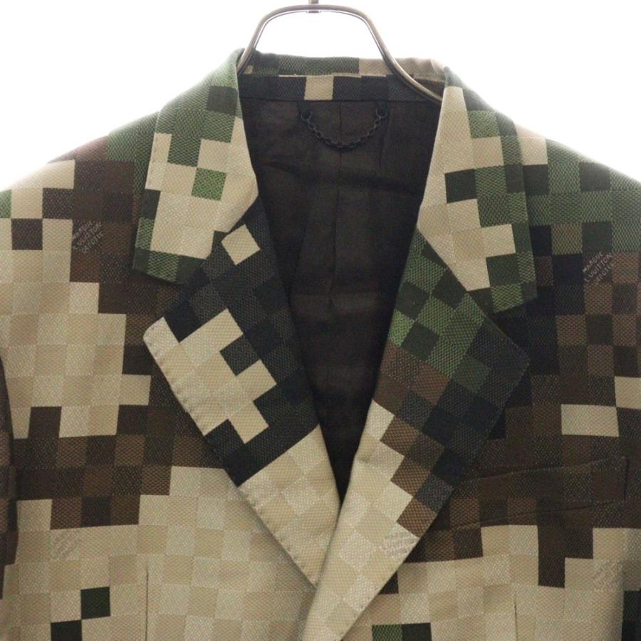 ヴィトン　ダミエ　テーラードジャケット 54 RM101F シルク　裏地総柄 LOUIS VUITTON（ルイ・ヴィトン） 24SS ダモフラージュ ダミエ