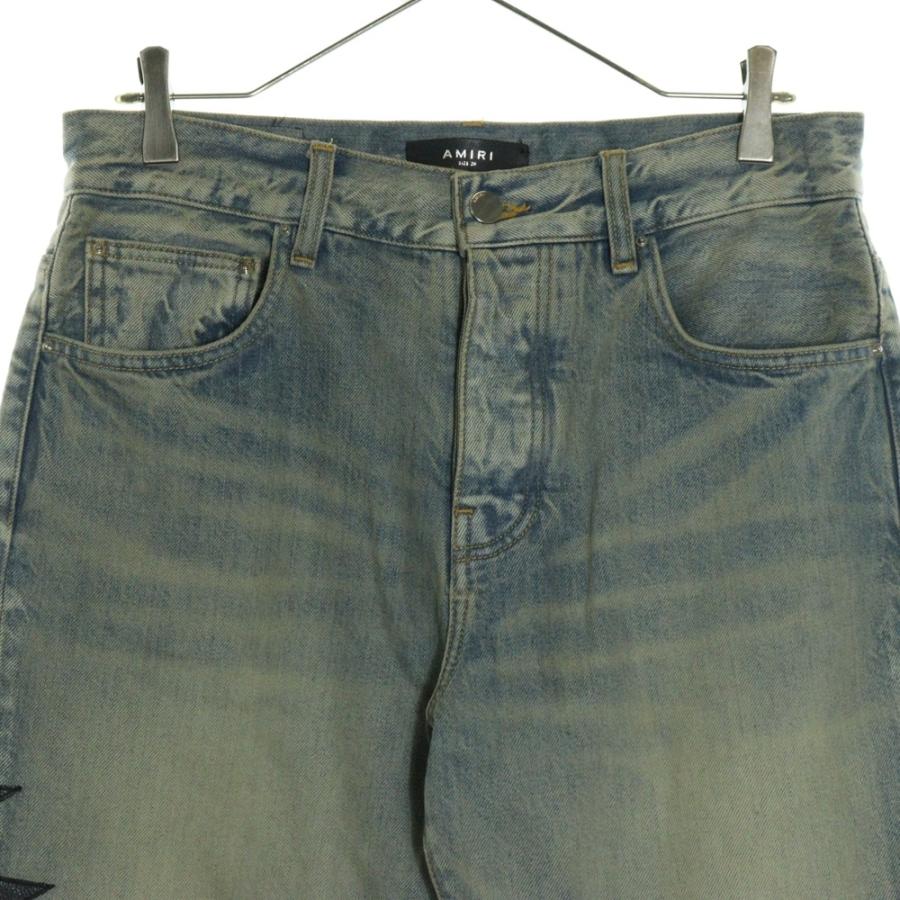 AMIRI（アミリ） LEATHER STAR STRAIGHT JEAN レザースターパッチ