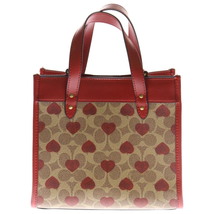 [コーチ] ピンク ハート city トートバッグ 斜め掛けショルダーバッグ COACH（コーチ） シグネチャーハート柄 2WAY レザーショルダーバッグ
