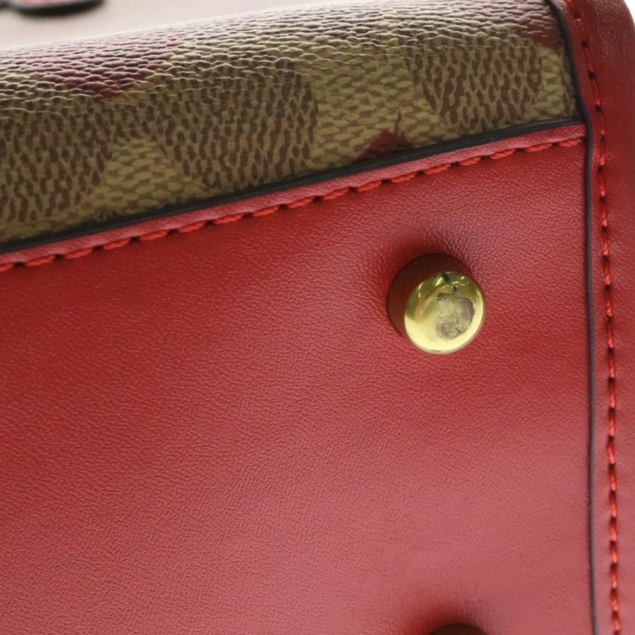 COACH（コーチ） シグネチャーハート柄 2WAY レザーショルダーバッグ