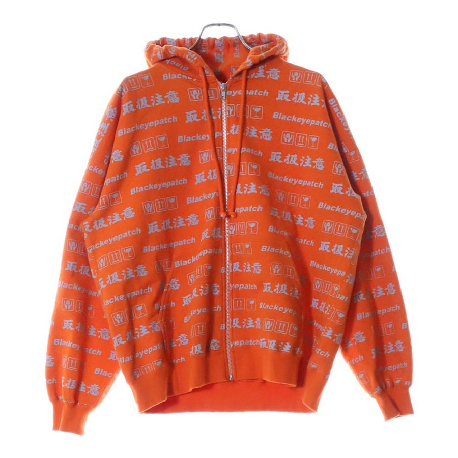 BlackEyePatch パーカー　オレンジ ブラックアイパッチ HANDLE WITH CARE ZIP HOODIE ハンドル ウィズ
