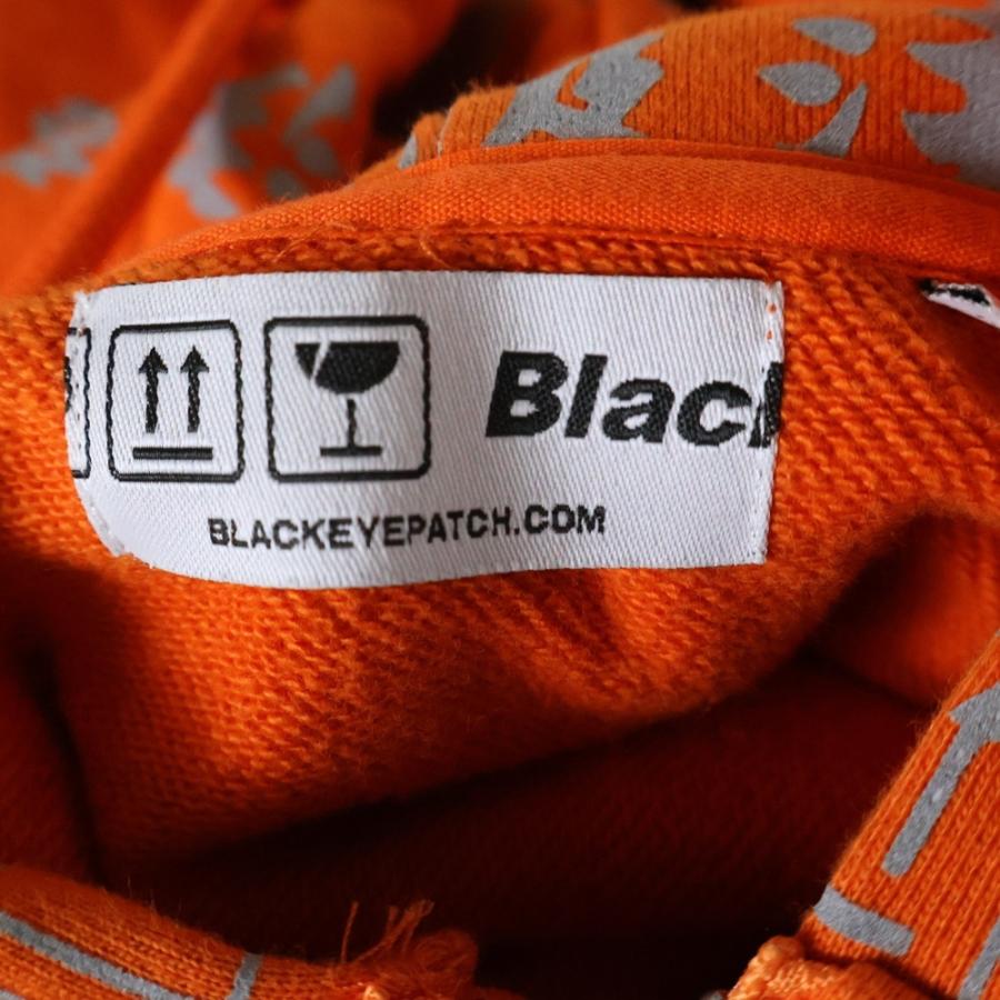 BlackEyePatch パーカー　オレンジ 超レア】ブラックアイパッチ パーカー 広告の品 刺繍ロゴ オレンジ 赤