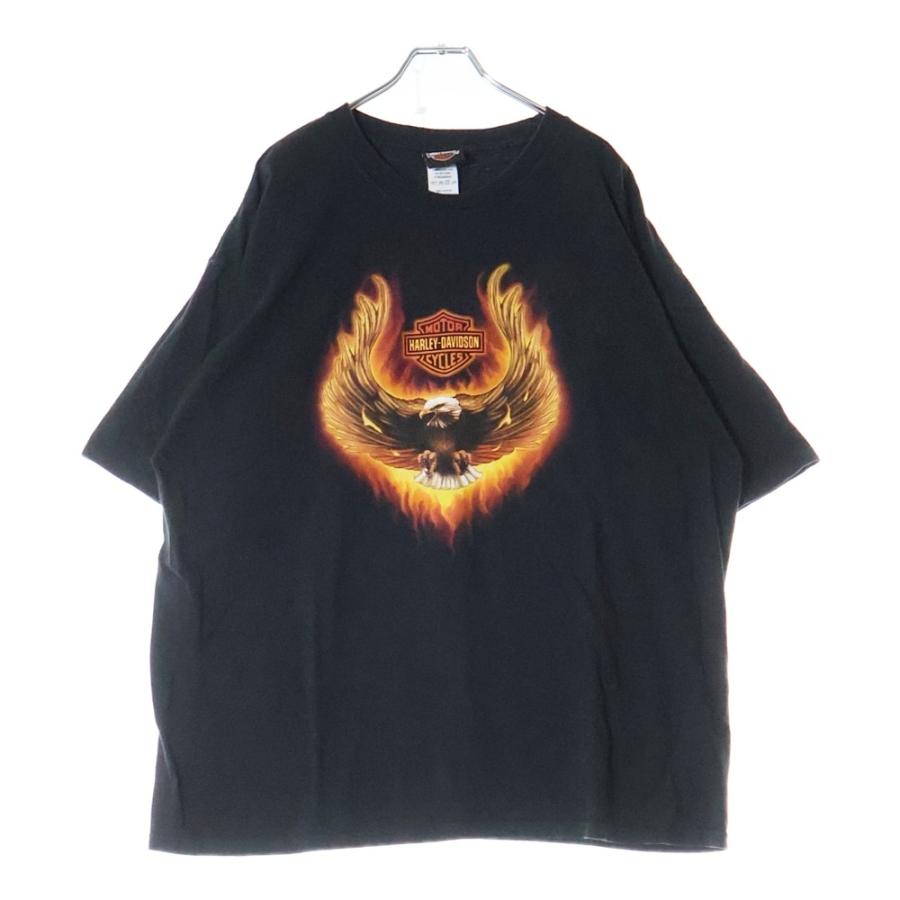 00s USA製 ハーレーダビッドソン フレイムイーグル ロンT ブラック Harley Davidson（ハーレー・ダビッドソン） 00S Flame Eagle Tee