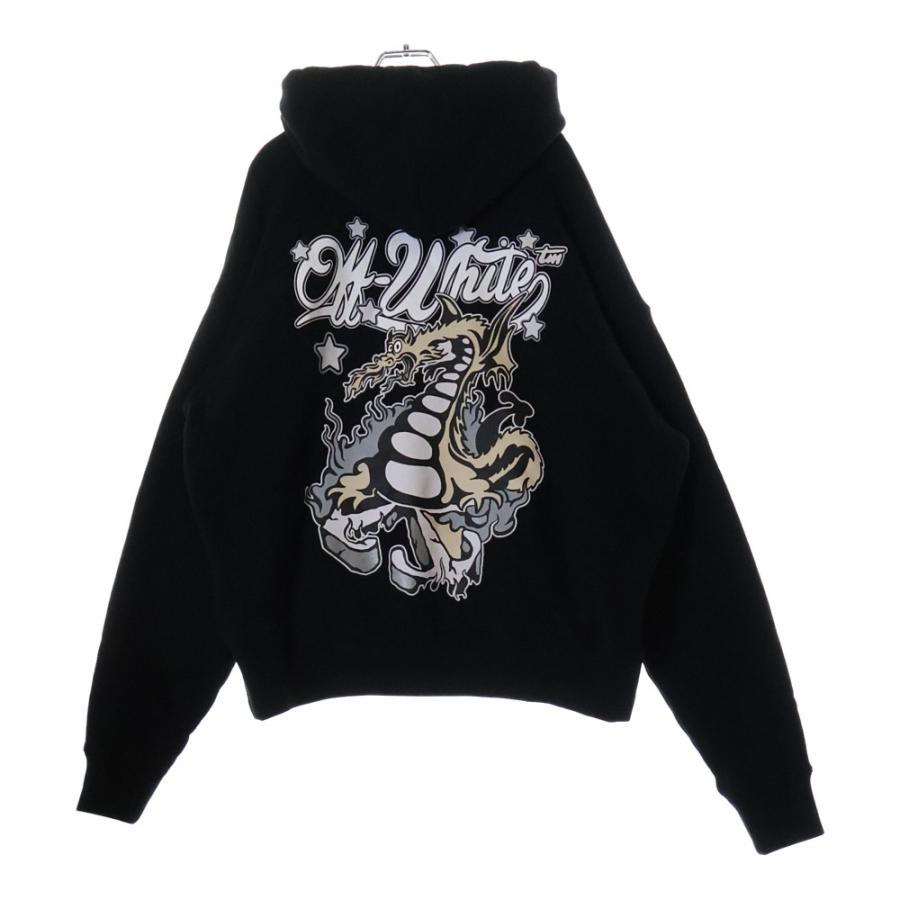OFF-WHITE オフホワイト 24AW バックドラゴンプリント フーディ プル