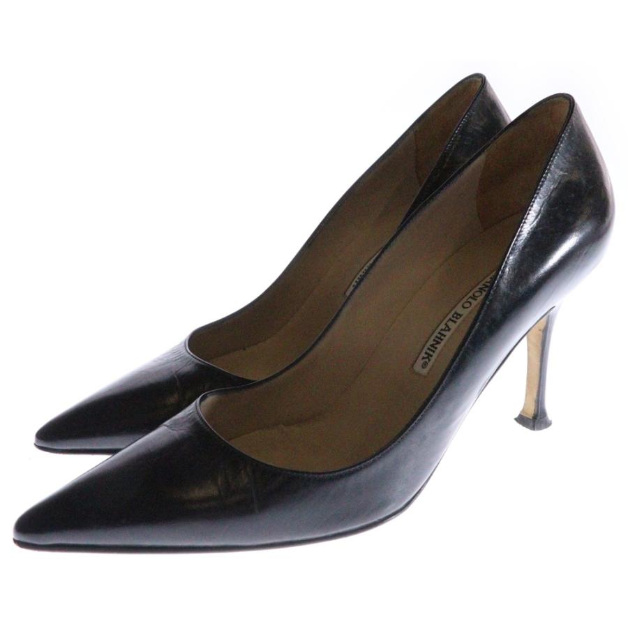 MANOLO BLAHNIK マノロブラニク レザー ヒール パンプス ブラック