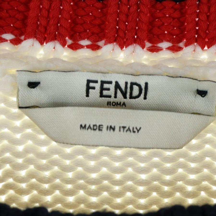 【FENDI×FILA】【タートルネックニット 38 ロゴマニア モヘア カシミア ラムウール オーバーサイズ サイドスリット 国内正規品】 FENDI（フェンディ） ×FILA イタリア製 フロントロゴ トリコカラー