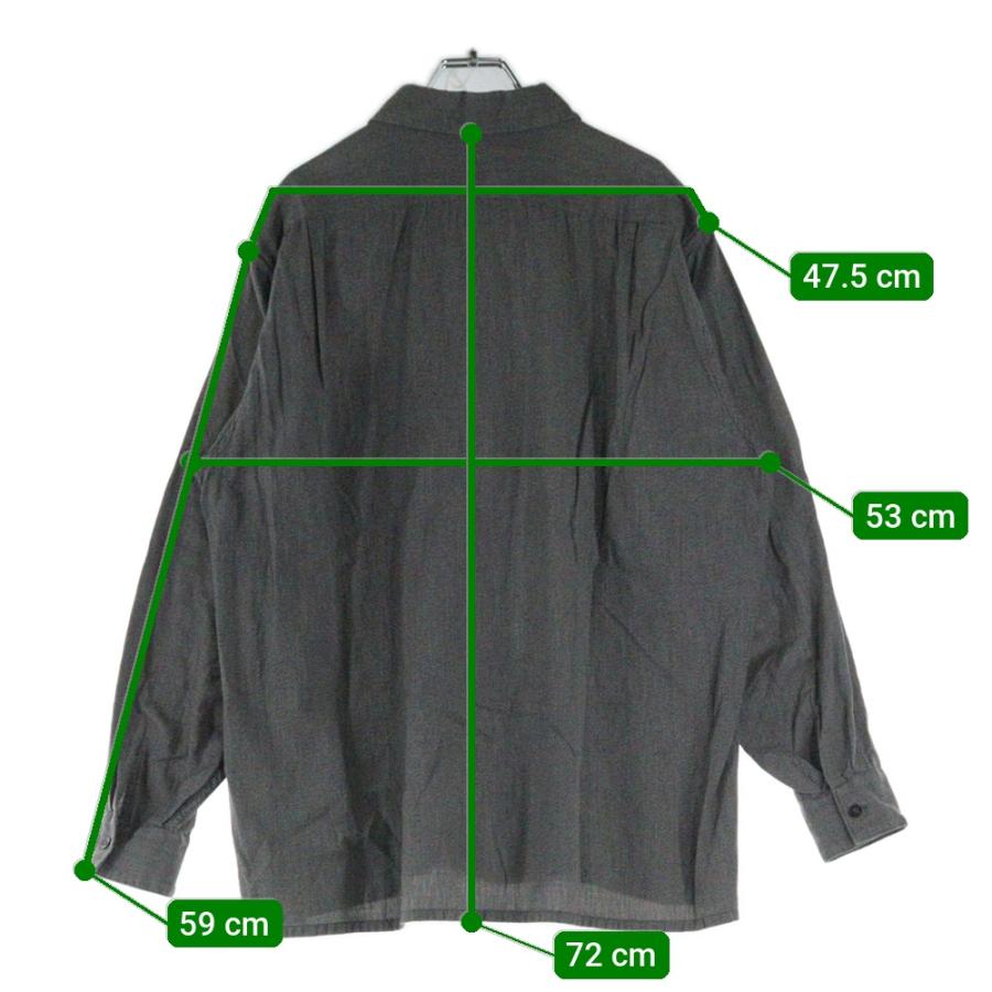 COMOLI（コモリ） 20AW ヨリ杢 オープンカラー 長袖シャツ グレー S03