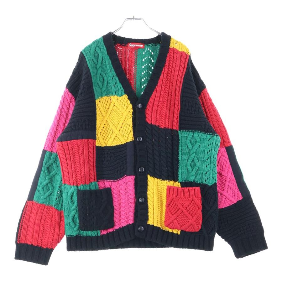 23awシュプリーム パッチワークケーブルニットカーディガン（Lサイズ） Supreme（シュプリーム） 23AW Patchwork Cable Knit Cardigan パッチ