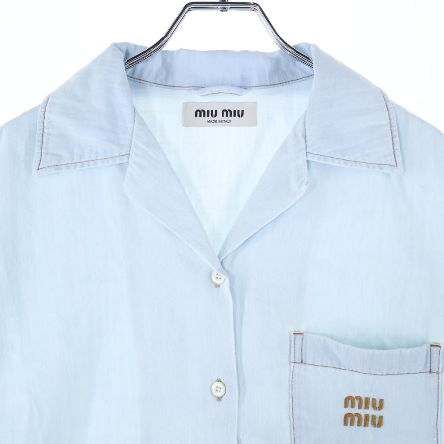 miumiu ミュウミュウ 1ポケット ロゴエンブロイダリー 半袖