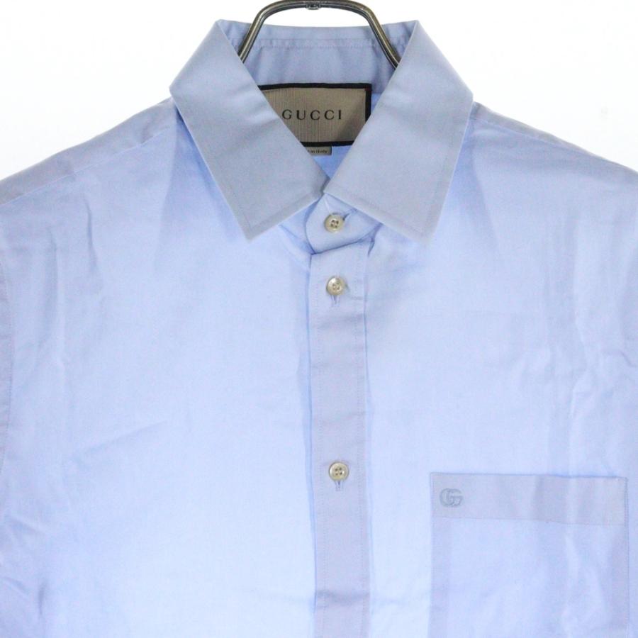 GUCCI（グッチ） Cotton shirt with Double G embroidery ダブルG ロゴ