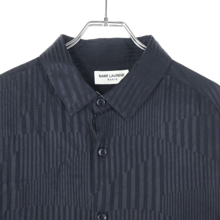 SAINT LAURENT PARIS サンローランパリ 19AW Silk Stripes Shirt