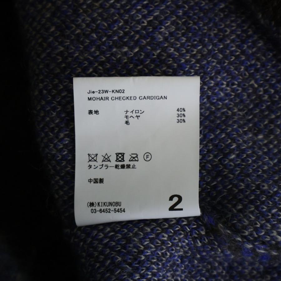 JieDa（ジエダ） 23AW MOHAIR CHECKED CARDIGAN 4B チェック柄 ニット